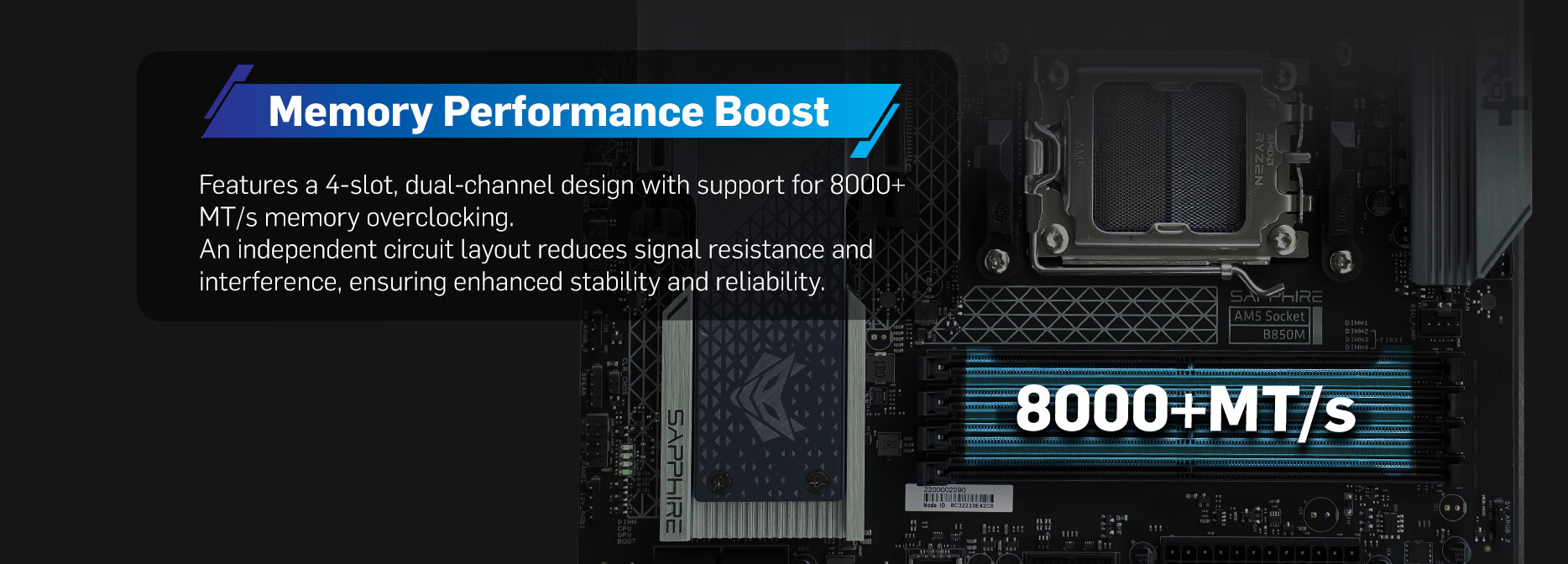 SAPPHIRE NITRO+ B850M WIFI MOTHERBOARD